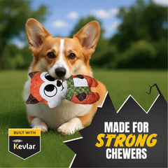 Bite Force kevlar-reinforced seams dog toy orange boosts chew durability.
