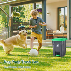 Biubiucat 20L pet waste-bin captures a week's waste outdoors for easy disposal.