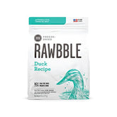 BIXBI Rawbble freeze dried duck recipe in bowl showing high-protein meal option