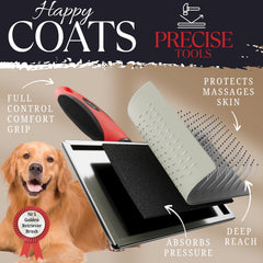 Bixy Pixy dog slicker brush soft pad design provides even pressure during brushing.