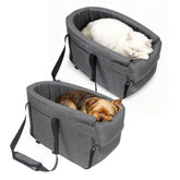 BJOP small dog and cat car seat folded for compact storage and quick travel setup.