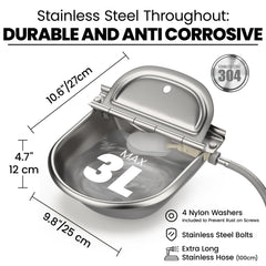 Bkhdesign Animal Water Dispenser float valve demonstrates automatic refill for pets.