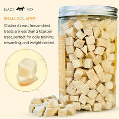 Treats in a bowl showing appealing texture for all breeds.