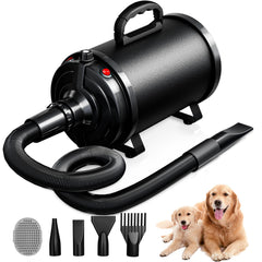Blanlody dog dryer front view with 3800W power for fast grooming.