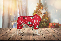 Blaoicni dog Christmas pajamas with Santa pattern for holiday style.