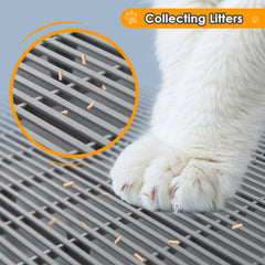 Blata litter-catching-step kitty-access shows height-adjustable legs for kittens and seniors