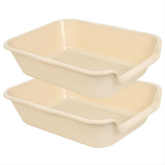 Blaucasa low-entry litter box close-up highlighting ABS durability for seniors.