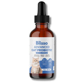Blisso Pet Advanced Cat Probiotic Drops bottle for convenient daily digestive relief in cats