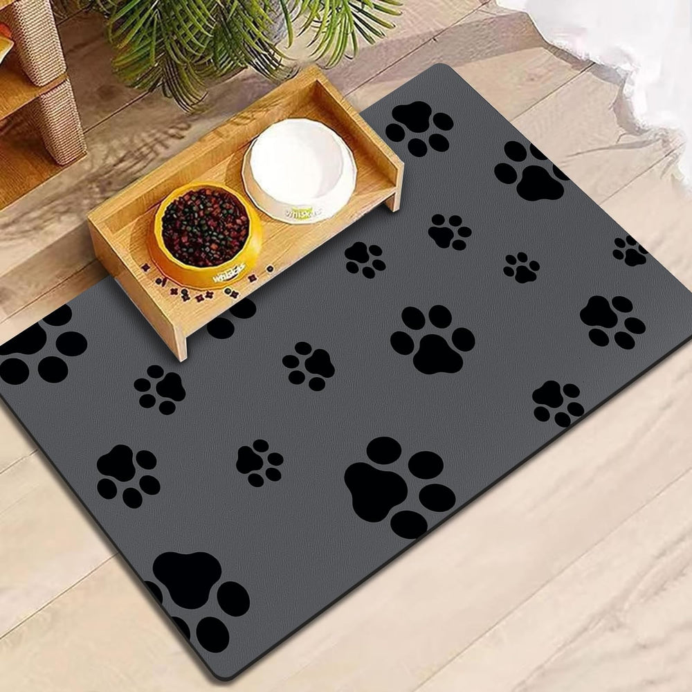 Blkjsgly dog food mat absorbent-water-bowl dries quickly to reduce mess.