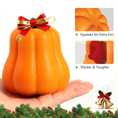 BluBrk squeaker pumpkin toy demonstrates engaging squeak for interactive play and distraction.
