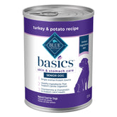 Blue Buffalo Basics Senior Wet Dog Food with real turkey first supports gentle digestion.