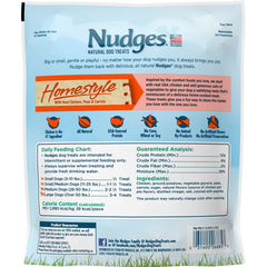 Blue Buffalo Nudges Homestyle Chicken bag open, great for quick rewards during training.
