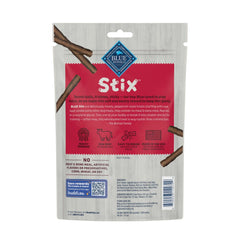 Blue Buffalo Stix pepperoni-style-treats tray illustration emphasizes meaty flavor for snack time