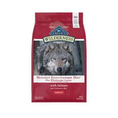 Blue Buffalo Wilderness Salmon dry dog food bag with high protein for active dogs