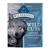 Blue Buffalo Wilderness Trail Toppers chicken bites in gravy pouch add flavor and protein to meals.