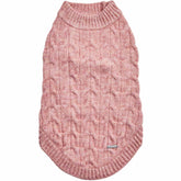 Blueberry Pet Classic Fuzzy Knit Dog Sweater rainbow pink back-12in keeps small dogs warm on chilly walks.