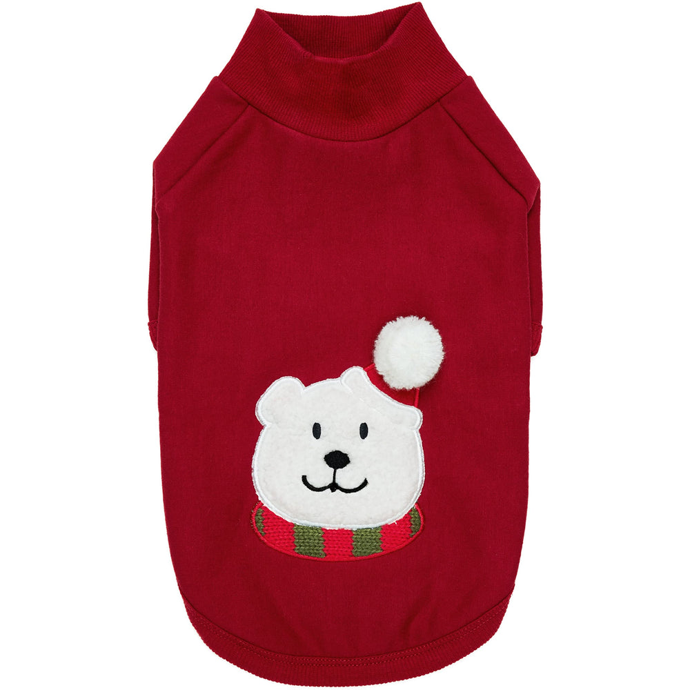 Blueberry Pet Merry Christmas pullover bear front highlights cozy holiday wear for large dogs.