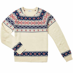 Blueberry Pet Style Fair Isle Sweater flat lay showing creamy white color