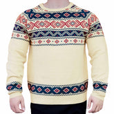 Blueberry Pet Style Fair Isle Sweater model wearing for festive matching with pet
