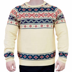 Blueberry Pet Style Fair Isle Sweater model wearing for festive matching with pet