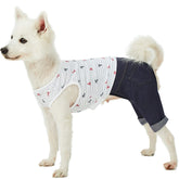 Blueberry Pet Summer Vacation Onesie back-length-10 shows easy fit for small dogs.