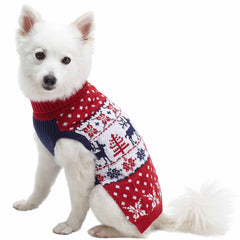 Blueberry Pet Ugly Christmas Reindeer Sweater back view for seasonal photo ops