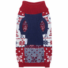 Blueberry Pet Ugly Christmas Reindeer Sweater size chart with measurements