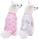 Blueberry Pet Wonderland striped dog T-shirt pack 2 back-length-12 for cozy everyday wear.