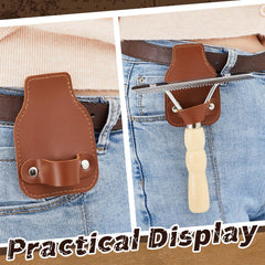 Blulu PU leather comb holder provides stable tool storage.