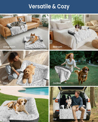 blunique memory foam plush fur bed delivers cloud-soft cushioning for pets