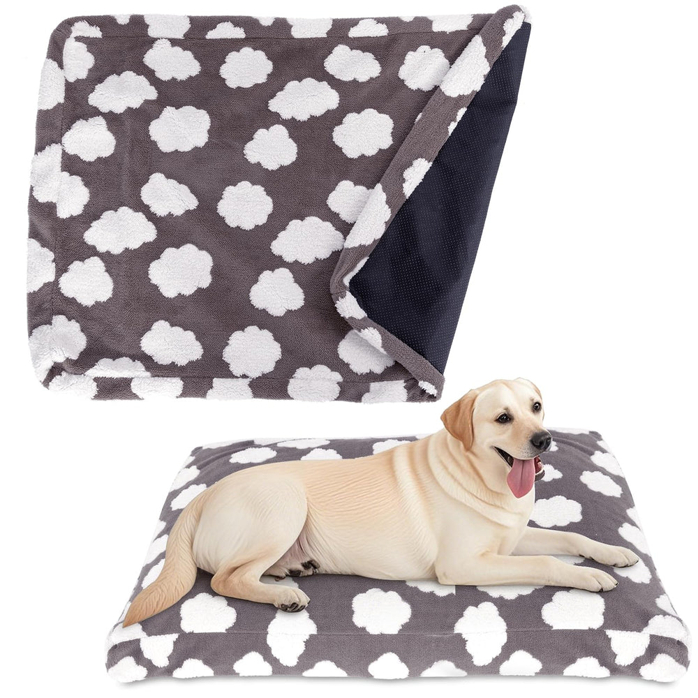 BLVOTKRO faux fur dog bed cover rose velvet gray offers luxe softness for naps.