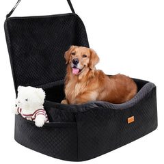 BLVRYVIO dog car seat for large dogs up to 60 lbs ensuring secure travel on the road