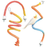 BNOSDM 3Pcs gradient sunset rope perches left view encourages bird play and movement