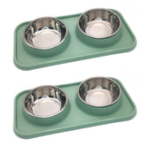 BNOSDM double dog bowls mat set shown for organized feeding and spill control.