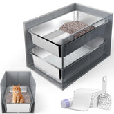Bobbie & Laxi stainless steel top sifting pan enables easy waste separation.