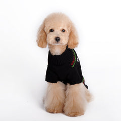 BOBIBI dog sweater back view shows cozy knit and snug fit