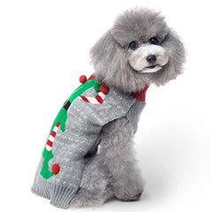 BOBIBI Ugly Christmas dog sweater front view in holiday style