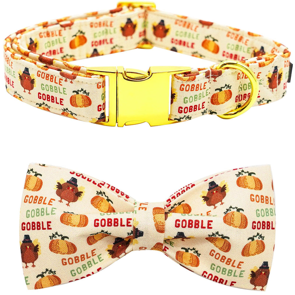 Bobo Rainbow dog collar with Thanksgiving turkey print for stylish everyday wear