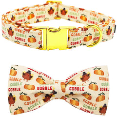 Bobo Rainbow dog collar with Thanksgiving turkey print for stylish everyday wear