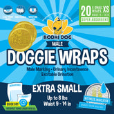 Bodhi Dog disposable male diaper wrap adjustable velcro fit for secure house training.