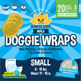Bodhi Dog disposable male diaper wraps pack shot for reliable mess containment