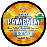 Bodhi Dog Paw Balm jar close-up highlighting organic formula for paw care