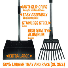 Bodhi Dog tray-and-rake-set ready for quick outdoor mess control.