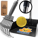 Bodhi Dog pooper scooper tray and rake assembly in sturdy metal setup for easy cleanup