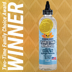 Bodhi Dog Tear Stain Remover being applied around mouth and whiskers.