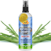 Bodhi Dog Waterless Shampoo bottle pouring for quick no-rinse cleanse.
