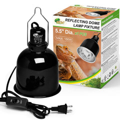 BOEESPAT Reptile Light Fixture 5.5-inch deep dome delivering focused UVB/UVA for basking