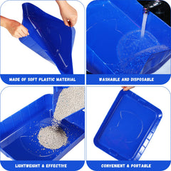 Bokon 25-pcs pack of disposable litter boxes highlights convenience.