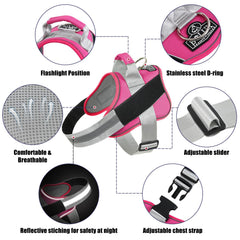 Bolux arnés con mango de nylon resistente para mayor control.