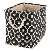 Bone Dry 6192 lattice paw print bin front view shows stylish, durable pet toy storage.